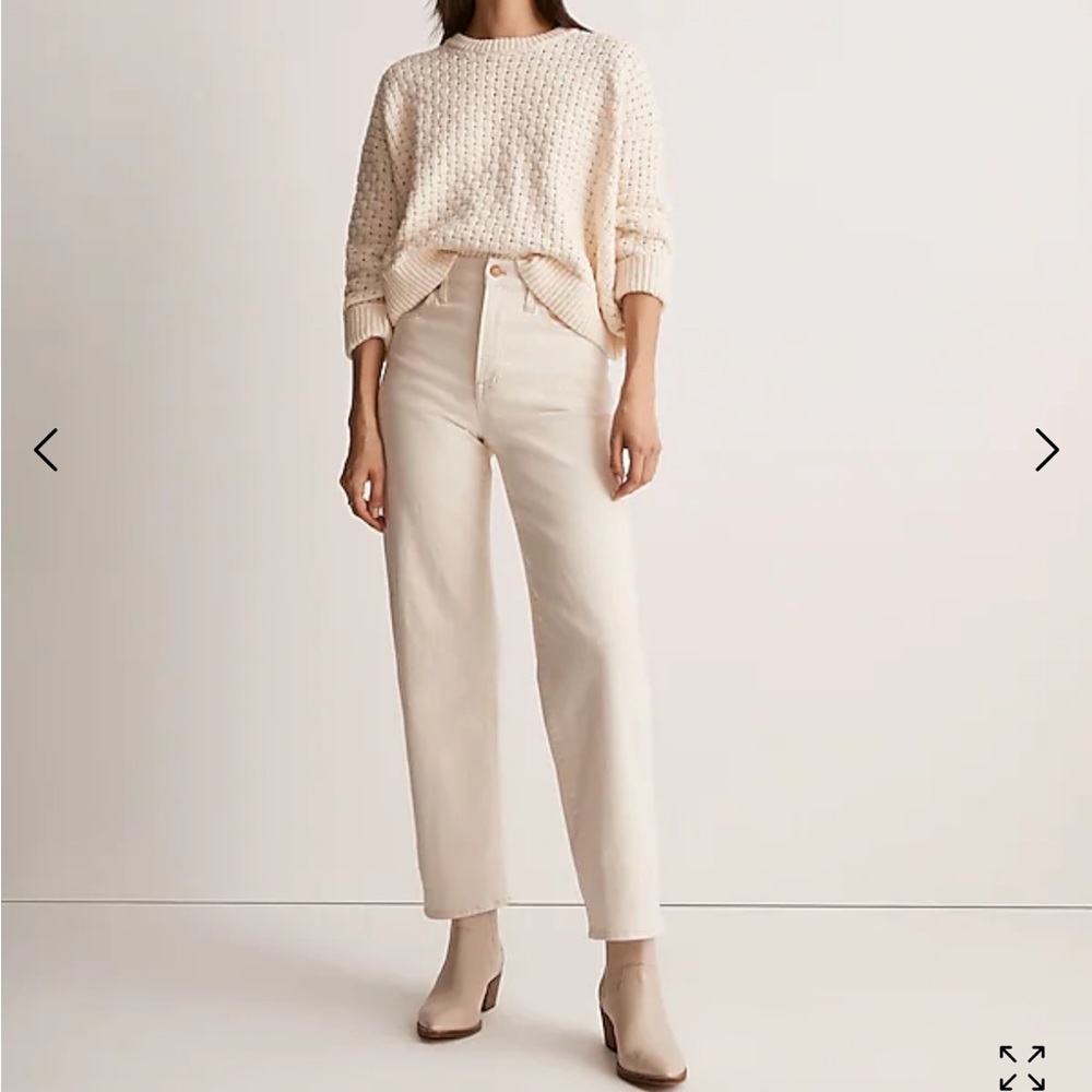 Madewell High-Rise Straight Jeans in Cream